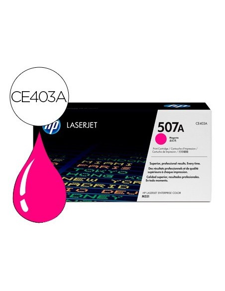 TONER HP 507A LASERJET M551/M570/PRO 500 MAGENTA 6000 PAG