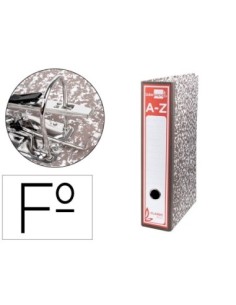 ARCHIVADOR DE PALANCA LIDERPAPEL CARTON FORRADO FOLIO JASPEADO GRIS CON CAJA CLASSIC RED