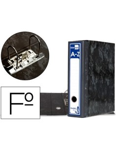 ARCHIVADOR DE PALANCA LIDERPAPEL CARTON FORRADO FOLIO JASPEADO NEGRO CON CAJA CLASSIC BLUE