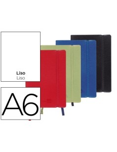 LIBRETA LIDERPAPEL SIMIL PIEL A6 120 HOJAS 70G/M2 LISO COLORES SURTIDOS