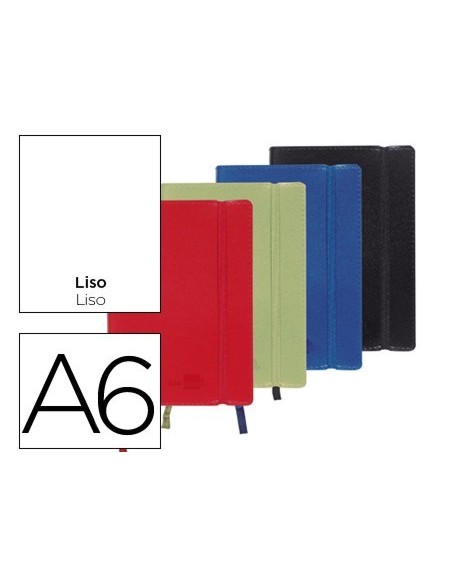 LIBRETA LIDERPAPEL SIMIL PIEL A6 120 HOJAS 70G/M2 LISO COLORES SURTIDOS