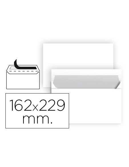 SOBRE LIDERPAPEL N 11 BLANCO DIN C5 162X229 MM TIRA DE SILICONA PAQUETE DE 25 UNIDADES