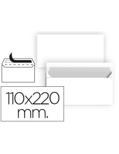 SOBRE LIDERPAPEL N 2 BLANCO DIN AMERICANO 110X220 MM TIRA DE SILICONA PAQUETE DE 25 UNIDADES