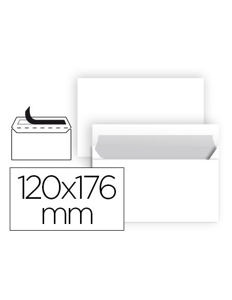 SOBRE LIDERPAPEL N 9 BLANCO COMERCIAL NORMALIZADO 120X176 MM TIRA DE SILICONA PAQUETE DE 25 UNIDADES
