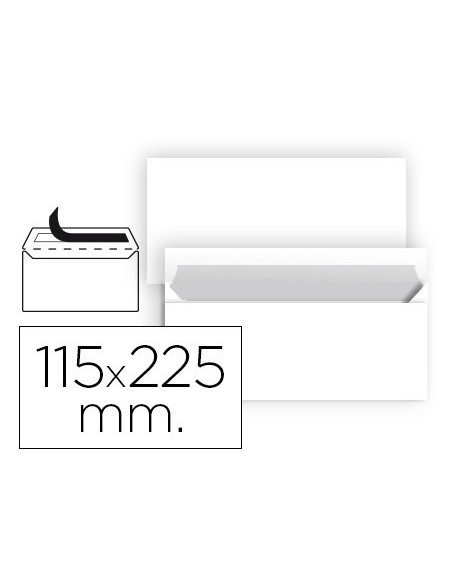 SOBRE LIDERPAPEL N 5 BLANCO AMERICANO 115X225 MM TIRA DE SILICONA PAQUETE DE 25 UNIDADES