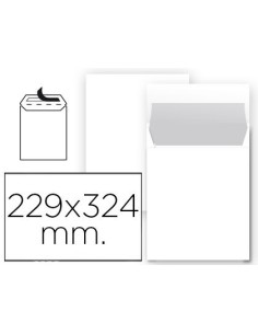 SOBRE LIDERPAPEL BOLSA N 8 BLANCO DIN 229X324 MM TIRA DE SILICONA PAQUETE DE 25 UNIDADES