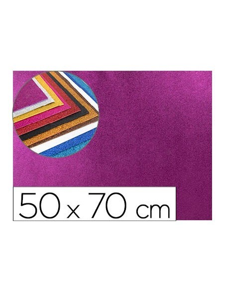 GOMA EVA CON PURPURINA LIDERPAPEL 50X70CM 60G/M2 ESPESOR 2MM VIOLETA