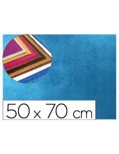 GOMA EVA CON PURPURINA LIDERPAPEL 50X70CM 60G/M2 ESPESOR 2MM AZUL CLARO