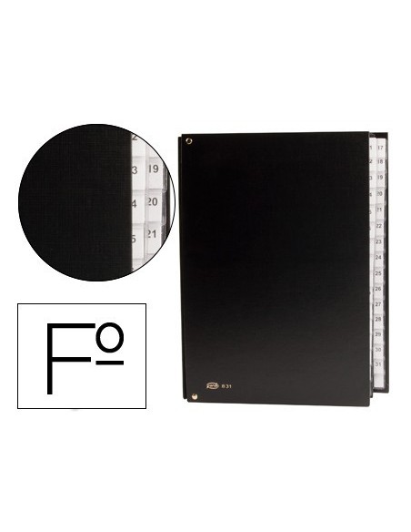 CARPETA CLASIFICADOR CARTON COMPACTO PARDO FOLIO 31 DEPARTAMENTO NUMERICOS NEGRO