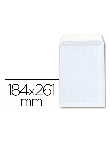 SOBRE LIDERPAPEL BOLSA A-6 OFFSET BLANCO 100 GR 184X261 MM CON TIRA DE SILICONA CAJA DE 250 UNIDADES