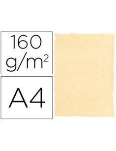 PAPEL PERGAMINO DIN A4 160 GR COLOR PERGAMINO CREMA PAQUETE DE 25 HOJAS