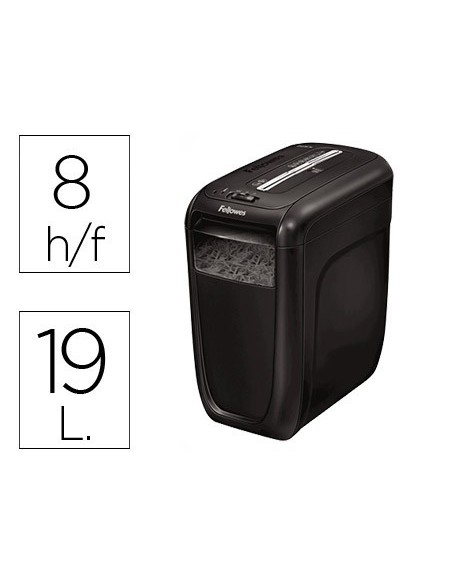 DESTRUCTORA DE DOCUMENTOS FELLOWES 60 CS CAPACIDAD DE CORTE 10 HOJAS DESTRUYE CLIPS GRAPAS Y TARJETAS
