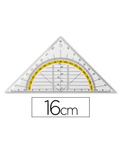 ESCUADRA LIDERPAPEL GEOMETRIA 16 CM PLASTICO CRISTAL