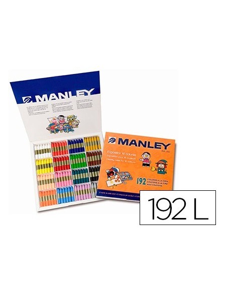 LAPICES CERA MANLEY SCHOOL PACK DE 192 UNIDADES COLORES SURTIDOS 16 X COLOR