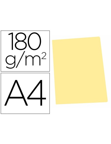SUBCARPETA CARTULINA GIO DIN A4 AMARILLO PASTEL 180 G/M2