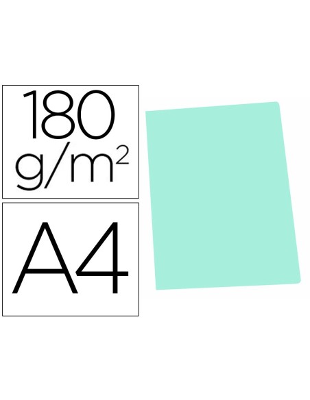 SUBCARPETA CARTULINA GIO DIN A4 VERDE PASTEL 180 G/M2