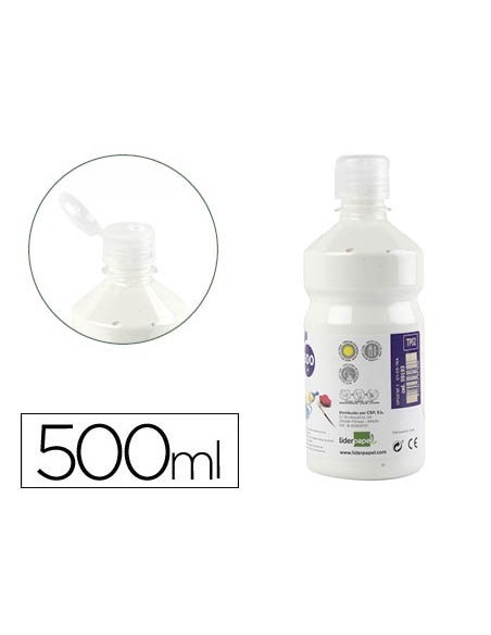 TEMPERA LIQUIDA LIDERPAPEL ESCOLAR 500 ML BLANCO