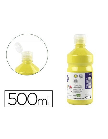 TEMPERA LIQUIDA LIDERPAPEL ESCOLAR 500 ML AMARILLO LIMON
