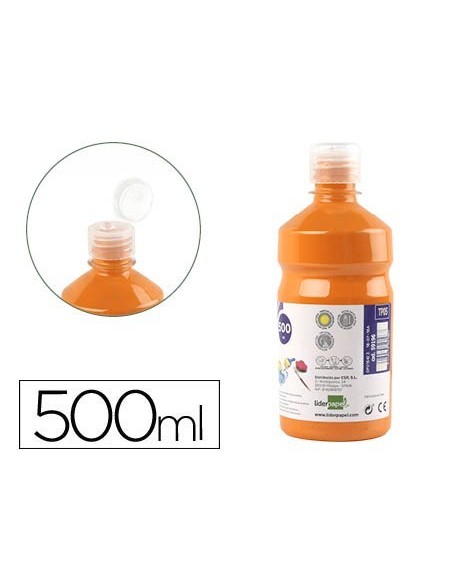 TEMPERA LIQUIDA LIDERPAPEL ESCOLAR 500 ML NARANJA