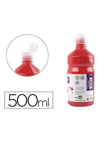 TEMPERA LIQUIDA LIDERPAPEL ESCOLAR 500 ML ROJO