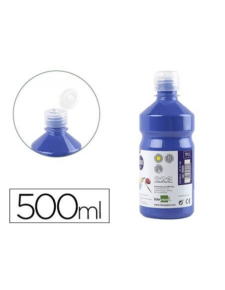 TEMPERA LIQUIDA LIDERPAPEL ESCOLAR 500 ML AZUL MARINO