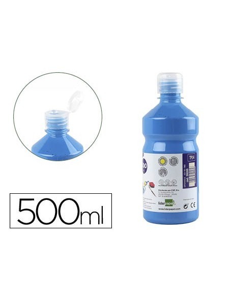 TEMPERA LIQUIDA LIDERPAPEL ESCOLAR 500 ML AZUL