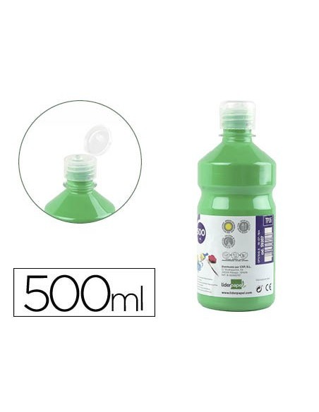 TEMPERA LIQUIDA LIDERPAPEL ESCOLAR 500 ML VERDE