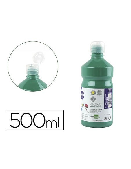 TEMPERA LIQUIDA LIDERPAPEL ESCOLAR 500 ML VERDE OSCURO