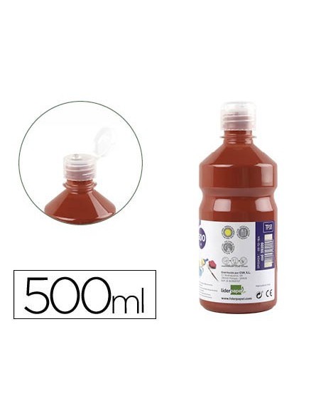 TEMPERA LIQUIDA LIDERPAPEL ESCOLAR 500 ML MARRON