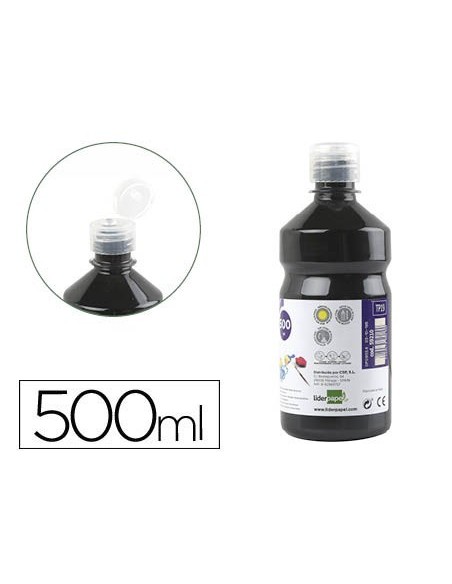 TEMPERA LIQUIDA LIDERPAPEL ESCOLAR 500 ML NEGRO