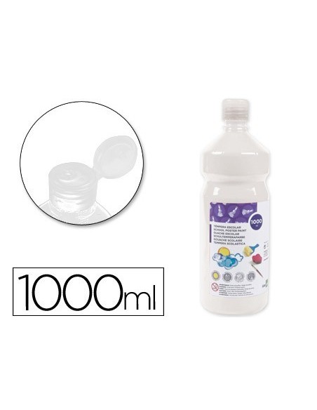 TEMPERA LIQUIDA LIDERPAPEL ESCOLAR 1000 ML BLANCO