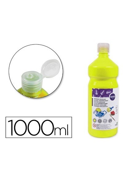 TEMPERA LIQUIDA LIDERPAPEL ESCOLAR 1000 ML AMARILLO LIMON