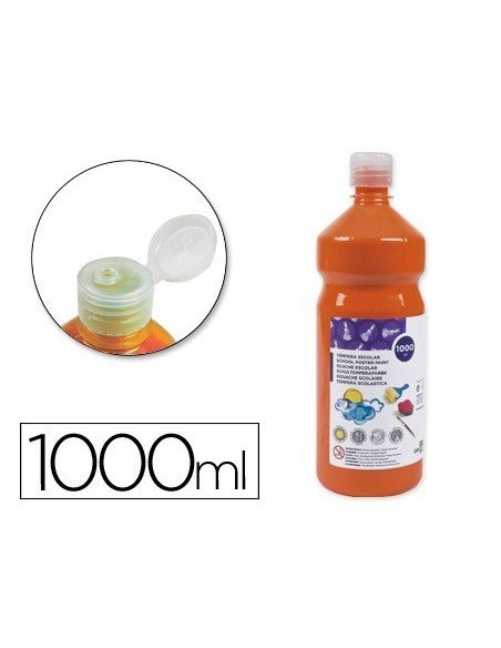 TEMPERA LIQUIDA LIDERPAPEL ESCOLAR 1000 ML NARANJA