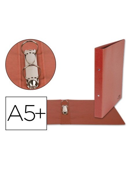 CARPETA DE 2 ANILLAS 25MM REDONDAS LIDERPAPEL CUARTO CARTON CUERO