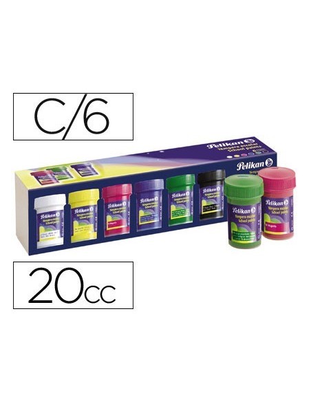 TEMPERA PELIKAN ESCOLAR 25 ML (ESTUCHE CON 6 COLORES)