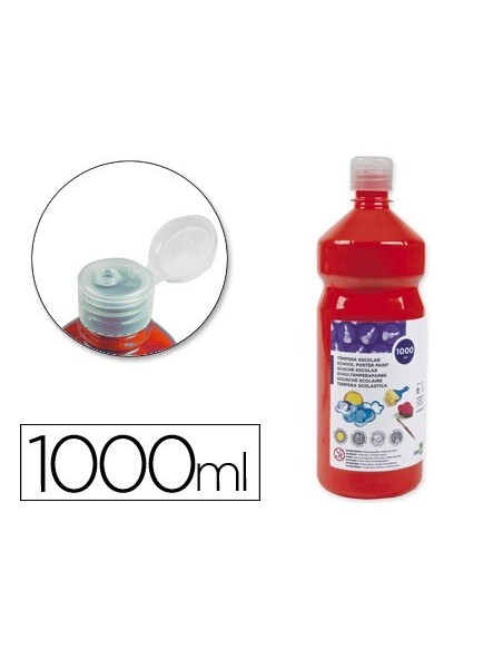 TEMPERA LIQUIDA LIDERPAPEL ESCOLAR 1000 ML ROJO