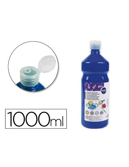 TEMPERA LIQUIDA LIDERPAPEL ESCOLAR 1000 ML AZUL MARINO