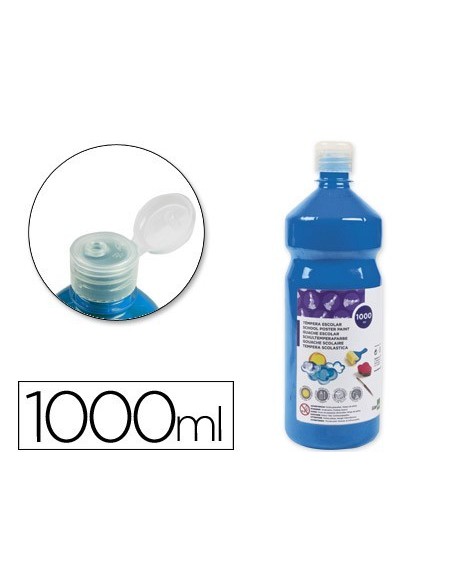 TEMPERA LIQUIDA LIDERPAPEL ESCOLAR 1000 ML AZUL