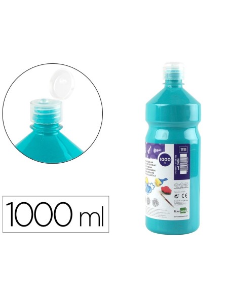 TEMPERA LIQUIDA LIDERPAPEL ESCOLAR 1000 ML TURQUESA