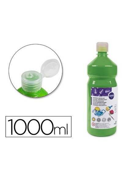 TEMPERA LIQUIDA LIDERPAPEL ESCOLAR 1000 ML VERDE