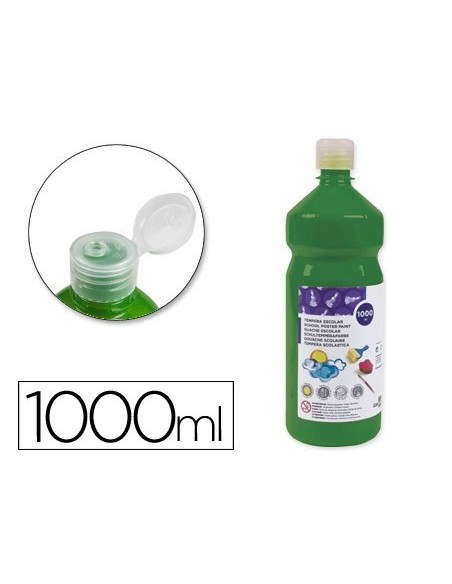 TEMPERA LIQUIDA LIDERPAPEL ESCOLAR 1000 ML VERDE OSCURO