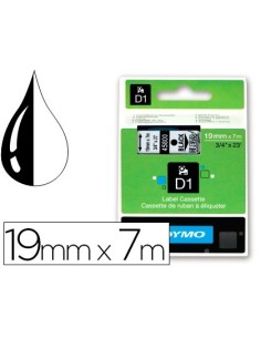 CINTA DYMO NEGRO TRANSPARENTE 19MM X 7 MT D1