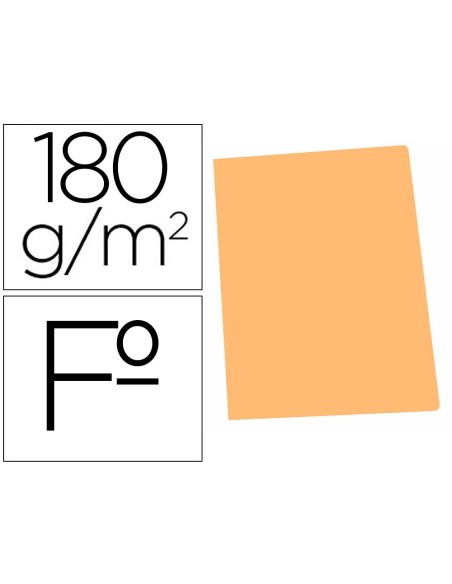 SUBCARPETA CARTULINA GIO FOLIO NARANJA PASTEL 180 G/M2