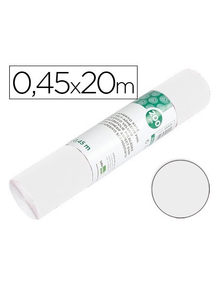 ROLLO ADHESIVO LIDERPAPEL UNICOLOR BLANCO BRILLO ROLLO DE 0,45 X 20 MT