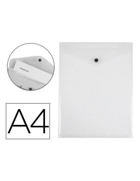 CARPETA LIDERPAPEL DOSSIER BROCHE POLIPROPILENO DIN A4 FORMATO VERTICAL TRANSPARENTE 50 HOJAS