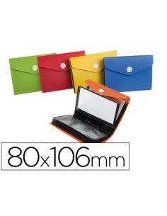 CARPETA LIDERPAPEL CLASIFICADOR DE TARJETAS PLASTICO PARA 40 TARJETAS 80X106 MM 5 COLORES SURTIDOS