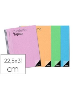 CUADERNO TRIPLEX ADDITIO PLAN DE CURSO EVALUACION AGENDA PLAN SEMANAL Y TUTORIAS FUNDAS TRANSPARENTES 22,5X31CM