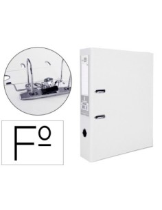 ARCHIVADOR DE PALANCA LIDERPAPEL FOLIO DOCUMENTA FORRADO PVC CON RADO LOMO 75MM BLANCO CON COMPRESOR