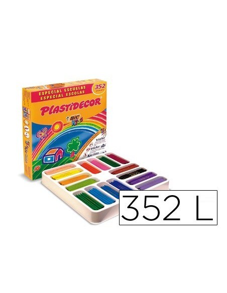 LAPICES CERA PLASTIDECOR SCHOOL PACK DE 352 UNIDADES COLORES SURTIDOS 16 X COLOR