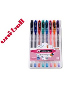 BOLIGRAFO UNI BALL UM-120 SIGNO 0,7 MM TINTA GEL ESTUCHE DE 8 COLORES BASICOS